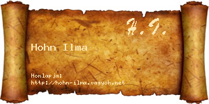 Hohn Ilma névjegykártya